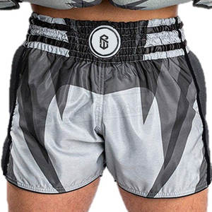 High Quality Customized Factory-Made Muay Thai <b>Shorts</b> Casual Solid Woolen Fabric <b>Elastic</b> <b>Waist</b> Closure Boxer <b>Shorts</b> - Product Image 3