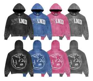 Mode Mineral Wash Hoodie Ensemble 2 Pièces Hommes Survêtement À La Mode En Gros Fournisseur Surdimensionné Stone Wash Hoodie & Jogge - Product Image 5