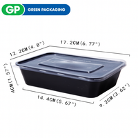 Boîte à lunch en plastique jetable transparente rectangulaire personnalisée de 500 ml, 650 ml, 750 ml, 1000 ml, contenants alimentaires jetables avec couvercle