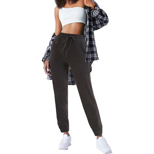 Wholesale Custom Cotton <b>Fleece</b> Sweatpants Ladies Soft Warm Streetwear <b>Joggers</b> - Product Image 6