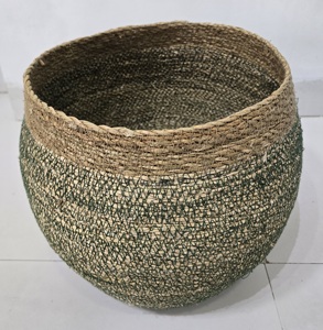 Wholesale Round Seagrass Woven Bolga <b>Baskets</b> Handmade Crafted Clothing Organizer Storage and Stylish - Product Image 2