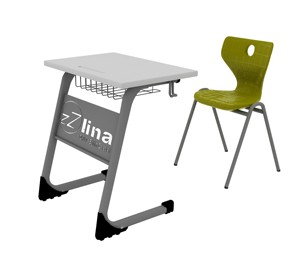 ASLINA Bureau d'étudiant simple moderne Panneau de particules haute densité Pièces métalliques Panneau avant en tôle pour mobilier scolaire - Product Image 2