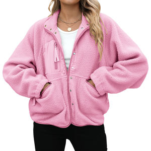 OEM conception personnalisée vente en gros veste zippée en polaire Sherpa veste extérieure en polaire Sherpa pour femmes - Product Image 3