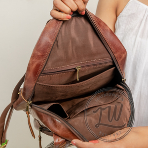 LW 2024 Custom Ladies <b>Large</b> Luxury Work Brown <b>Leather</b> <b>Backpack</b> For Women's And Ladies Trending 2023 - Product Image 6