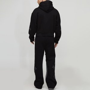 ชุดวอร์มสีดำสำหรับผู้ชายชุดวอร์มระบายอากาศได้ดีพิมพ์ลายโลโก้ตามสั่ง - Product Image 2