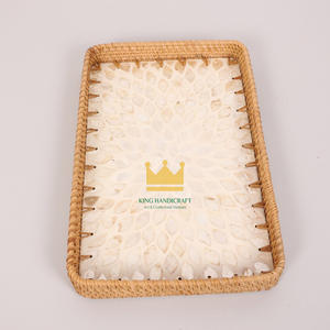 Plateau de service en perles de rotin naturel Offre Spéciale panier de fruits organisateur de stockage décoration de la maison du Vietnam - Product Image 3