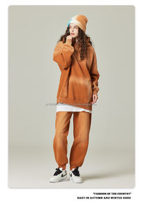 Sweat à capuche pour homme personnalisé avec polaire, vintage, délavé, épaules tombantes, dégradé, coupe ample - Product Image 2