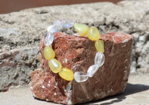 Unisex Multicolor Classic <b>Charm</b> Adjustable Beaded <b>Bracelets</b> Tumbled Calcite Clear Quartz Main Stone Anniversaries Sameer Gems - Product Image 4