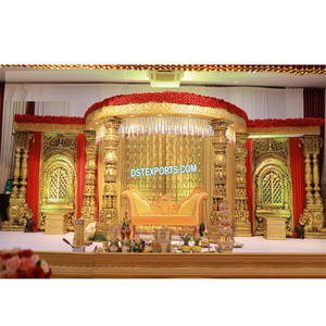 Gran ceremonia de boda Srilankan Mandap Big Fat Tamilian Wedding Mandap Setup South Indian Wedding Palace Golden Mandap - Product Image 1