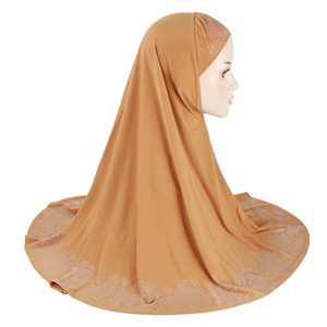 Hijab with <b>shawl</b> <b>wrap</b> pray Headscarf with stones muslim scarf islam Full Cover Hat Turban Caps Bonnet Breathable Wholesale - Product Image 4