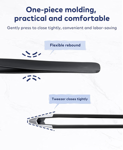 Pinzas para Cejas Cosméticas, Pinzas para Cejas de Acero Inoxidable Personalizadas con Recubrimiento de Color Negro para Belleza - Product Image 2