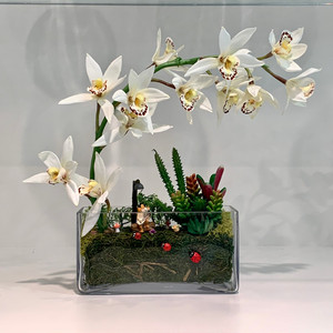 VBV4408 - Rectangular Glass Planter Box <b>Vase</b> - 4 x 4 x 8 - Product Image 3