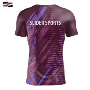 <b>Surfing</b> Rash Guard Top Basic UPF 50+ Short Sleeve Rashguard for Swimming BJJ Rashguard - Product Image 6