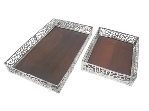 Bandejas de madera para servir de calidad superior Bandeja larga para café Bandeja para servir de gran tamaño Vajilla Precio al por mayor Platos para servir - Product Image 6