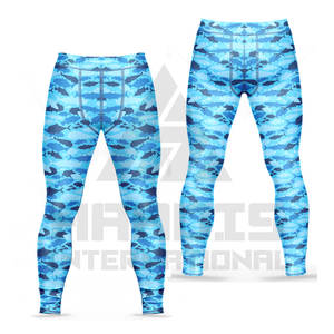 Mallas de cintura alta de colores sólidos de alta calidad para hombre, ropa deportiva, mallas estampadas para hombre - Product Image 1