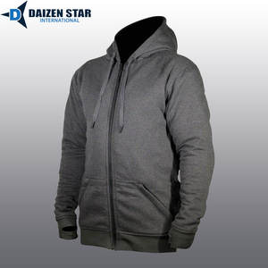 Sweat à capuche zippé pour homme, couleur unie, 100% coton molletonné, coupe classique, hiver, décontracté, service OEM, 420 grammes, streetwear - Product Image 2