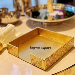 Caja de soporte de pañuelos pulida de metal con diseño de grabado de acero inoxidable, vajilla para restaurantes y hoteles - Product Image 2