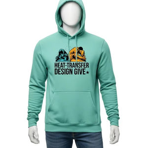 Sweat à capuche pour homme en coton et polyester lourd, à séchage rapide, respirant, chaud, confortable, avec un design de transfert de chaleur, vêtements de sport décontractés pour l'extérieur - Product Image 1