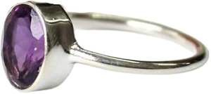Bague Femme Améthyste Naturelle Pierre Précieuse Février Pierre de Naissance Anniversaire de Noël Bijoux Faits à la Main Bague en Argent Sterling 925 - Product Image 2