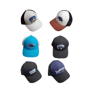 <b>Blue</b> Mesh Trucker Hat Bear Mountain Print Comfortable Fit Cotton Fabric Stylish Outdoor Summer Style for Cycling Sports Business - Product Image 6