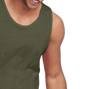 Camiseta sin Mangas para Hombre, Nuevo Diseño, Cuello Redondo, Transpirable, de Algodón, Color Personalizado, Talla Grande, Estilo Deportivo - Product Image 4