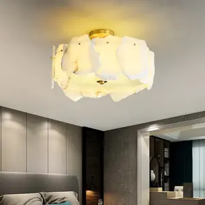 Lámpara de Techo LED PietraStone de 18W, Diseño Minimalista con Base de Hierro y Cristal para Villa, Hotel, Apartamento, Control de Interruptor de Voltaje CA - Product Image 4