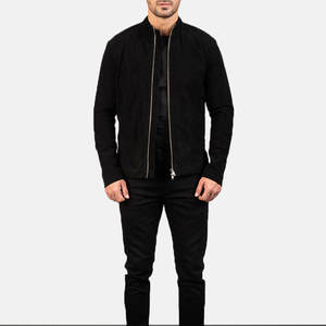Veste en cuir véritable pour homme tendance 2026, veste en daim pour homme, couleur unie, veste en cuir décontractée simple populaire pour homme - Product Image 1