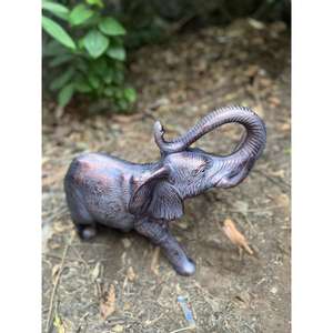 Escultura de Elefante de Bronce, Artículos de Jardinería Rústicos, Estatua de Elefante Pequeño Hecha a Mano, Adorno Antiguo para Decoración - Product Image 1