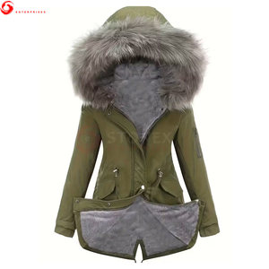 Servicio OEM, Chaqueta Parka con Capucha de Poliéster para Mujer, de Invierno, Cálida, Resistente al Viento, Personalizable al por Mayor, de Alta Calidad - Product Image 1