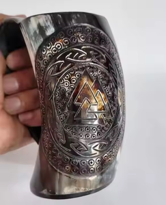 Tasse à bière Viking en corne de buffle vintage personnalisée Tasse à boire en corne de vache avec nouveau logo design pour les fêtes par Crescent Crafts - Product Image 5