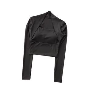 Ropa de Yoga Sexy de Secado Rápido para Mujer, Traje Deportivo para Correr, Cintura Ajustada, Informal, con Almohadillas para el Pecho, Camisetas de Yoga - Product Image 3