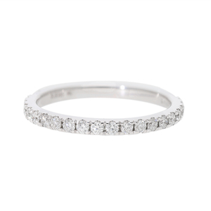 14K White Gold Rhodium Plated Classic Brilliant-Cut Natural Filled Diamond Women's Eternity Band Wedding <b>Stacking</b> <b>Ring</b> - Product Image 4