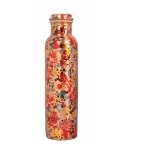 Botella de agua de cobre puro hecha a mano, botella de agua para yoga, recipiente de cobre Ayurvédico, botella de agua de cobre a prueba de fugas - Product Image 2