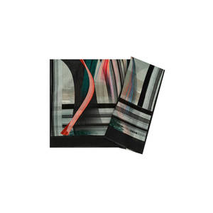 Vintage Satin Silk Scarf Long Rectangular Designer Pattern Digital Print for Spring Summer - Product Image 1