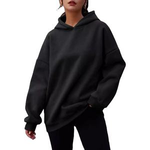 Pull à capuche pour femmes, logo personnalisé, sweat à capuche d'hiver décontracté avec design uni, vente en gros - Product Image 3