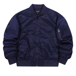 แจ็คเก็ตบอมเบอร์วินเทจสำหรับผู้ชาย กันลม ซิปหน้า โลโก้ โพลีเอสเตอร์/คอตตอน ฤดูใบไม้ผลิ ฤดูใบไม้ร่วง แจ็คเก็ตลำลองแบบออลอินวัน พร้อม OEM - Product Image 2