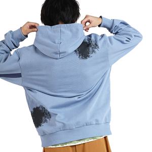 เสื้อมีฮู้ดสำหรับผู้ชายเสื้อสเวตเตอร์ผ้าคอตตอนธรรมดาทรงโอเวอร์ไซส์ปักลายโลโก้ - Product Image 2