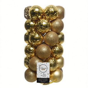 Ensemble de 37 boules de Noël en plastique doré Amicasa (6 cm) 9020800 Boules de Noël et décorations d'arbre pour décorations festives - Product Image 2