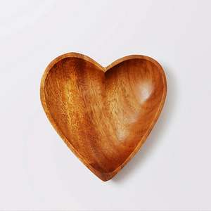 Plateau coeur en bois Bol en bois moyen en ligne au meilleur prix Taille personnalisée la plus vendue fabriquée en Inde - Product Image 1