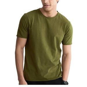 T-shirt uni en coton Pima respirant et écologique avec col rond confortable, manches 3/4 pour un usage décontracté estival, fabriqué en Inde - Product Image 2