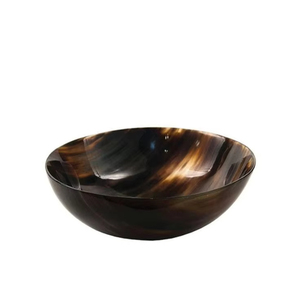 Vente en gros de bol en corne naturelle de buffle Bol en corne de haute qualité avec bord en laiton à un prix abordable de l'exportateur indien - Product Image 1