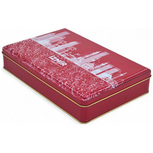 Caja de Regalo Rectangular Roja Mate de Diseño Personalizado Impreso de 135x190x45 mm, Caja de Estaño de Grado Alimenticio - Product Image 3