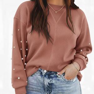 <b>Women</b> Casual Autumn/Winter <b>Long</b> Regular Knitted Pullover <b>Sweatshirt</b> Polyester/Cotton Solid Printed Embroidery Anti-Shrink - Product Image 1