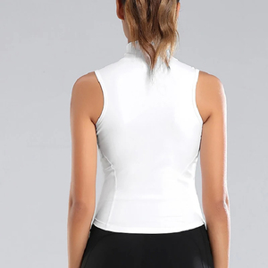 Women's Sleeveless Tank Tops with <b>Stand</b> Collar Zipper Vest for Fitness Yoga Gym Training & <b>Work</b> Shirts - Product Image 4