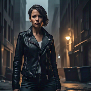 Chaqueta de cuero para mujer, abrigo de moto de cuero a la moda, abrigo básico de cuero para motocicleta con cuello vuelto para mujer - Product Image 1