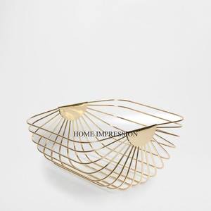 Ensemble De 2 Argent Couleur Finition Brillant Miroir Poli Moderne Art Créatif Prime Qualité Panier Ustensiles De Cuisine Accessoires Fourniture - Product Image 3