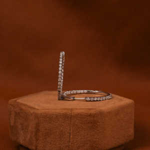 Round Cut Lab Grown Diamond Inside Out <b>Hoop</b> <b>Earrings</b> 18KT <b>Solid</b> Gold Classic <b>Earrings</b> Gift for Women All Occasions Stylish Gift - Product Image 2