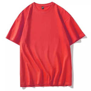 เสื้อยืดคอกลมสำหรับผู้ชายทรงโอเวอร์ไซส์ผ้าคอตตอน100% ใส่สบายกันรอยยับเสื้อยืดปรับแต่งโลโก้ได้สำหรับผู้ชาย - Product Image 2