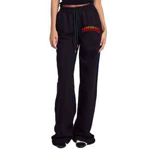 Hot Selling Custom Made 100% Cotton Fleece Flare Sweatpants Custom Distressed Logo Heavyweight Baggy Wide Leg Sweatpants - Product Image 1