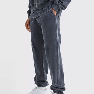 ที่กําหนดเองพัฟพิมพ์ผ้าฝ้ายวินเทจหนักน้ําหนักกรดล้างกางเกงผู้ชาย/สบายๆวินเทจJoggerผ้าฝ้ายกรดล้างกางเกงผู้ชาย - Product Image 6